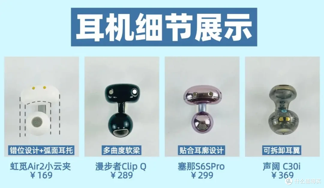 虹觅、塞那、漫步者、声阔大横评,哪款耳夹式耳机更值得购买?