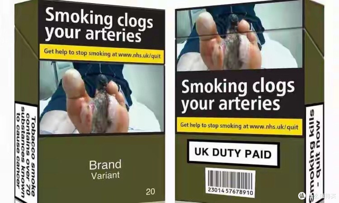 为了阻止年轻人吸烟,英国所有香烟盒都丑得一模一样