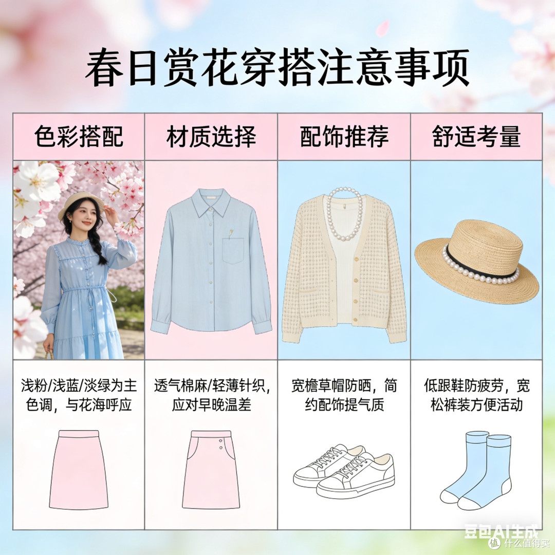 春日赏花穿搭注意事项