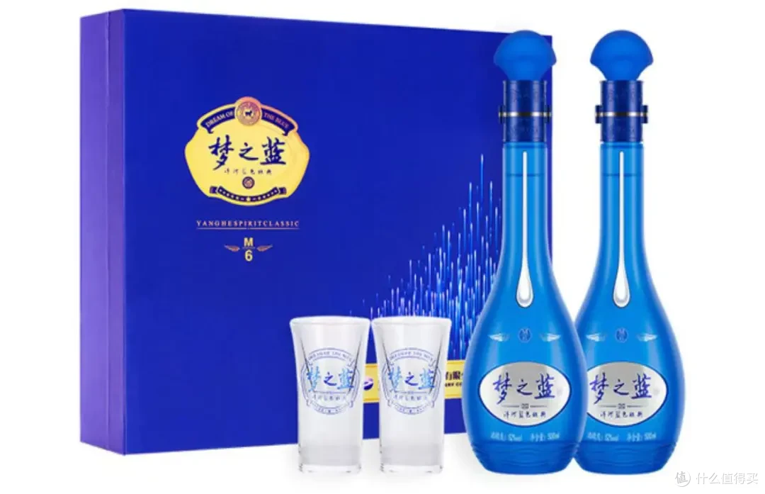 YANGHE 洋河梦之蓝蓝色经典M6 52%vol 浓香型白酒500ml*2瓶礼盒装【报价