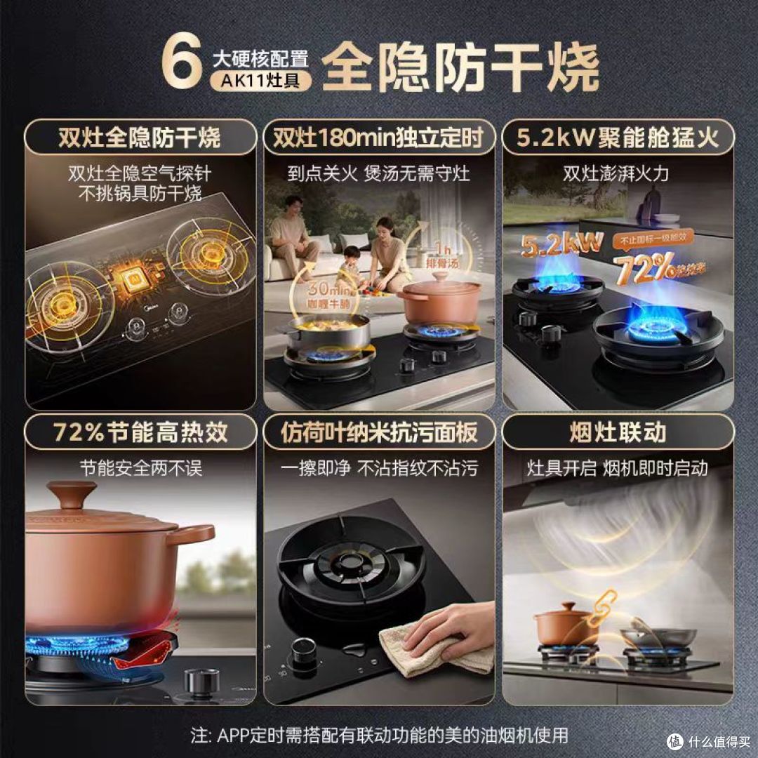 美的小西梅pro AK11燃气灶,安全又省心的烹饪神器
