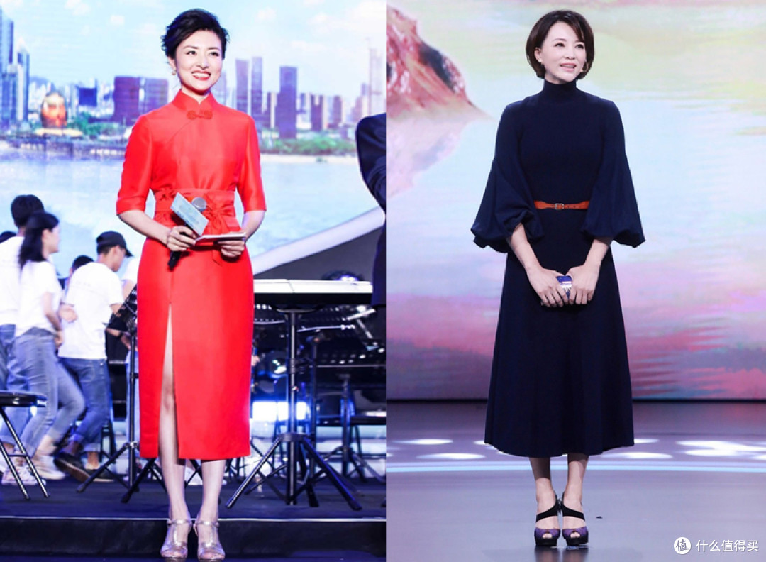 看董卿，再看周涛：发现有品位的女人，穿裙子不搭配丝袜、不过膝