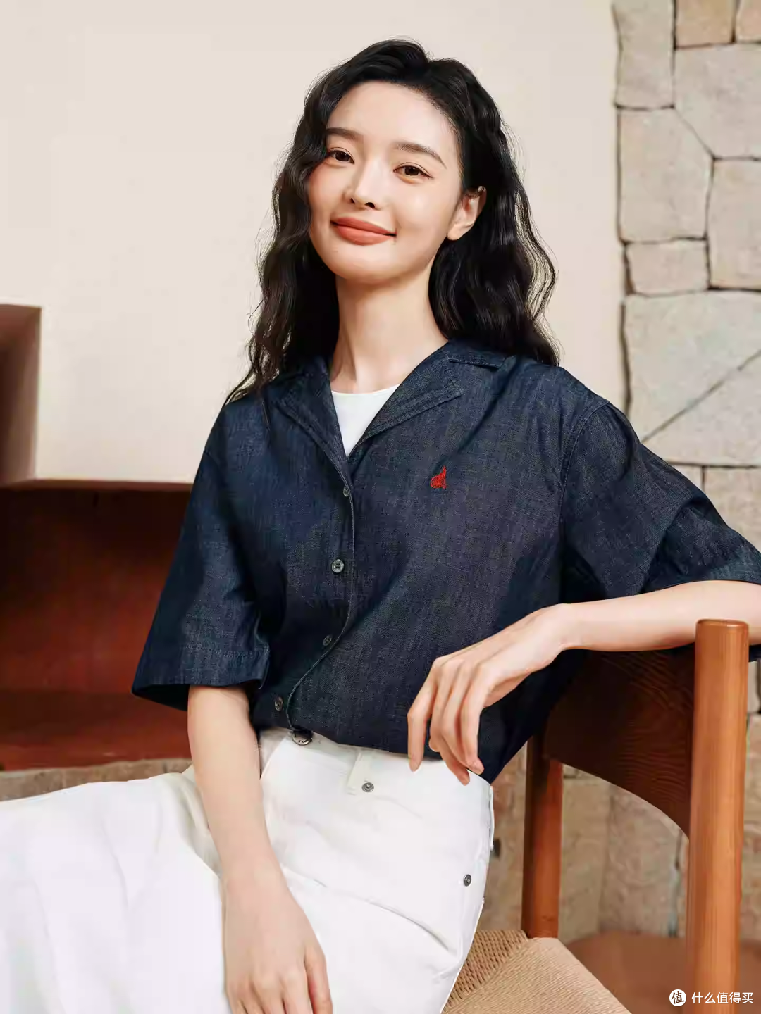 【新品】BEANPOLE滨波 2026年春季女士时尚气质纯棉牛仔短袖衬衫