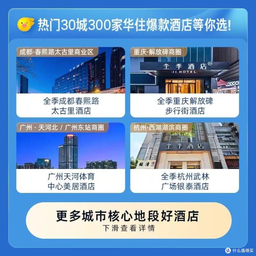 🔥飞猪杀疯了!华住中高端酒店249元住1晚,30城300店随便挑