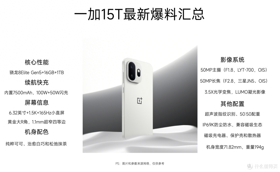 一加15T参数彻底曝光,还挺好,没白等!