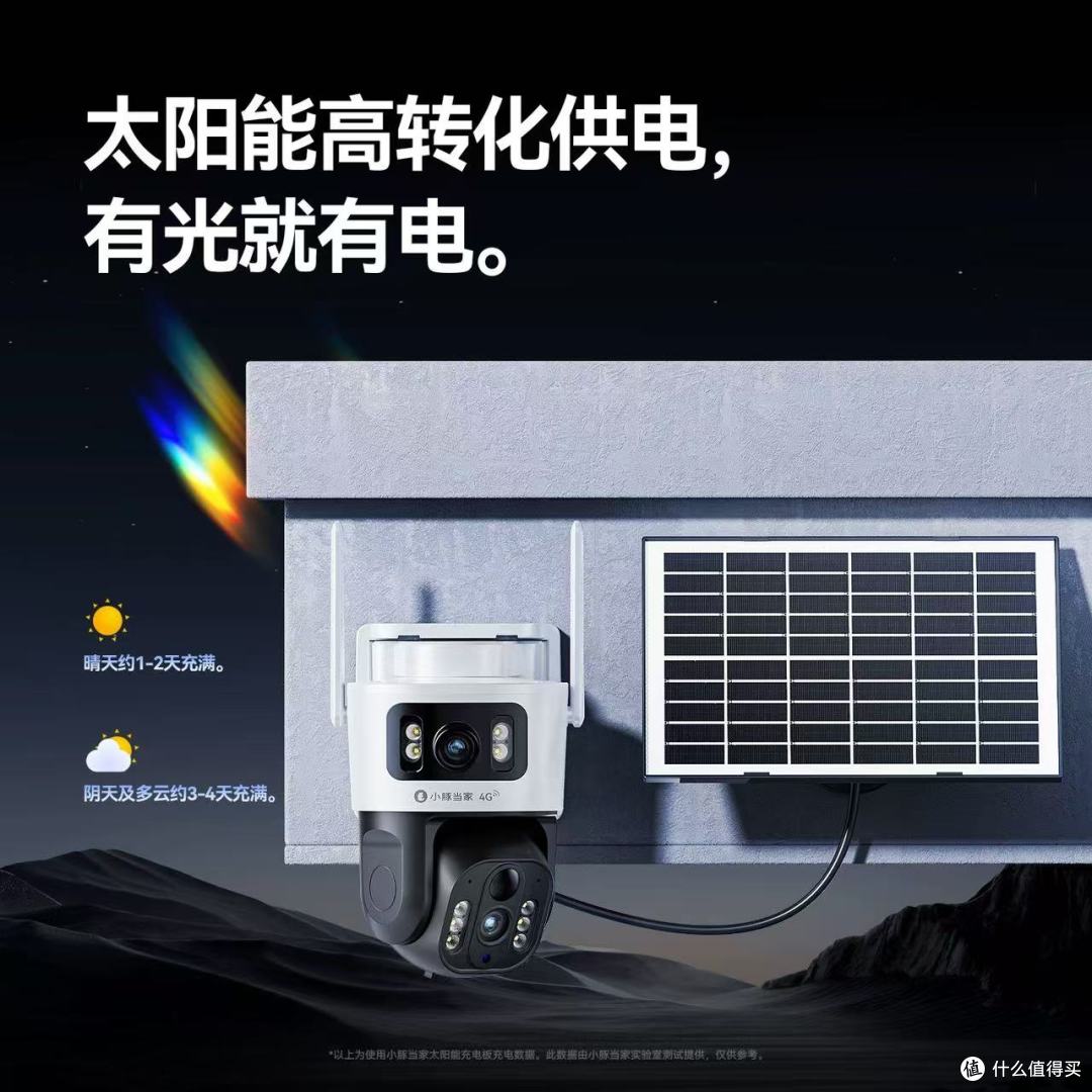 小豚当家 4G 太阳能双摄,无电无网也能 24h 看家