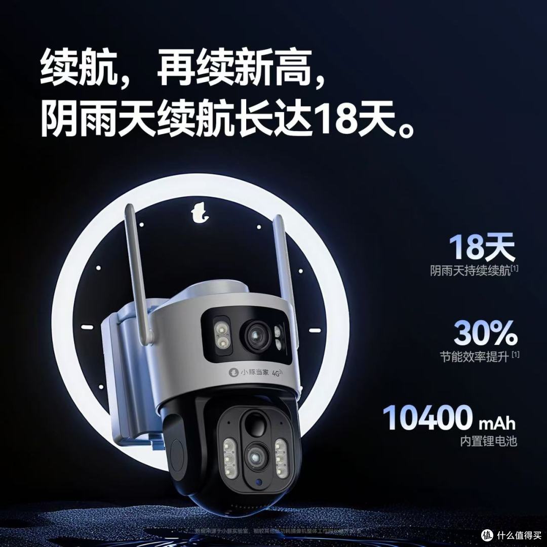 小豚当家 4G 太阳能双摄,无电无网也能 24h 看家