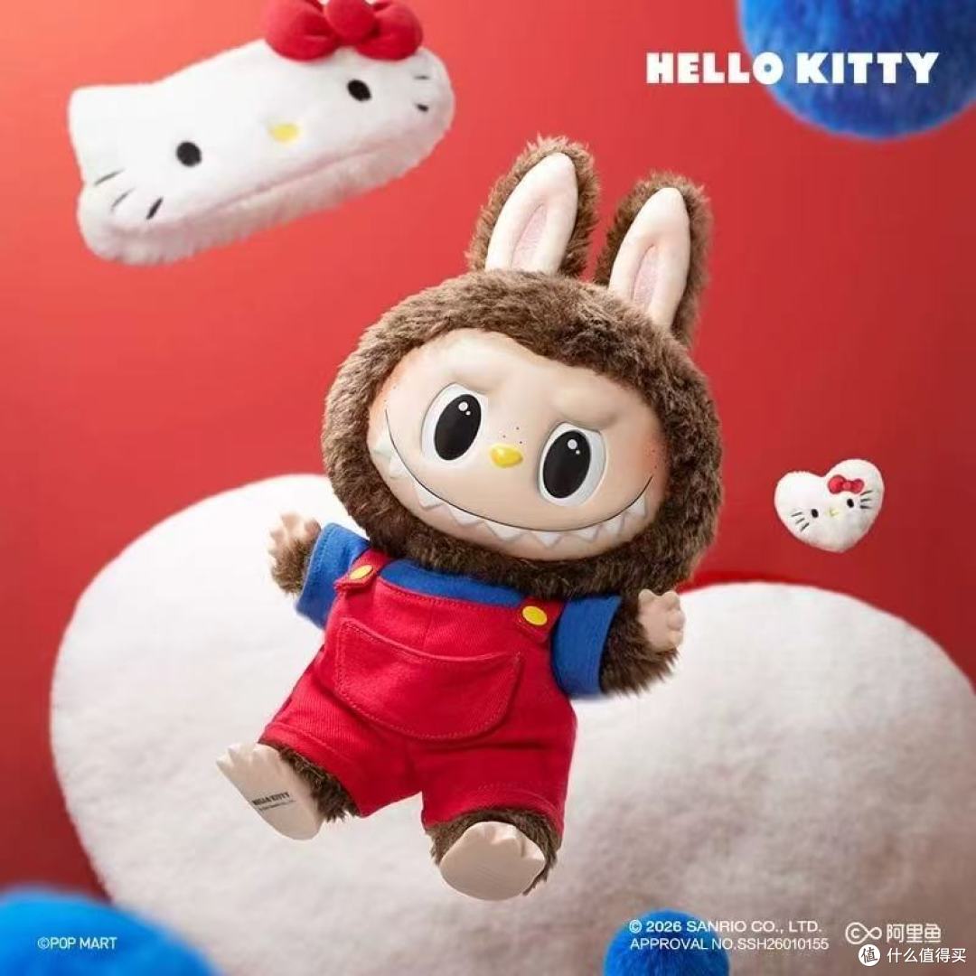 ✨泡泡玛特HELLO KITTY×拉布布搪胶毛绒公仔,治愈所有不开心