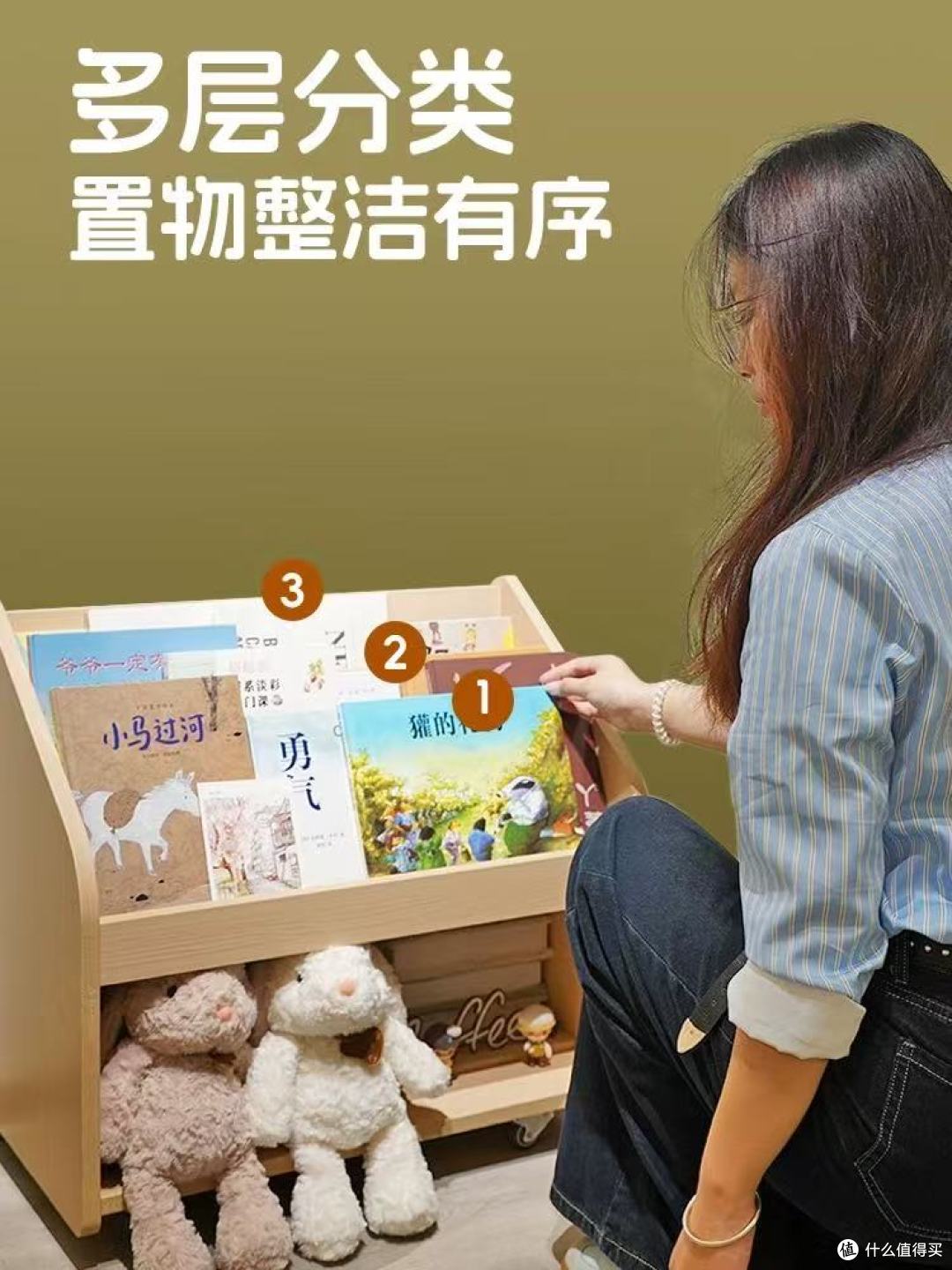 有娃必入✨叮叮熊绘本架,整洁阅读角一步到位