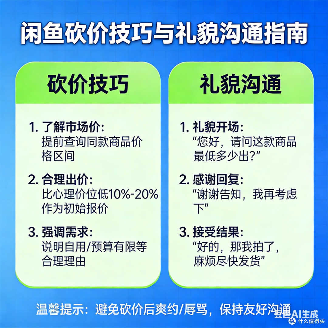 闲鱼砍价技巧与礼貌沟通