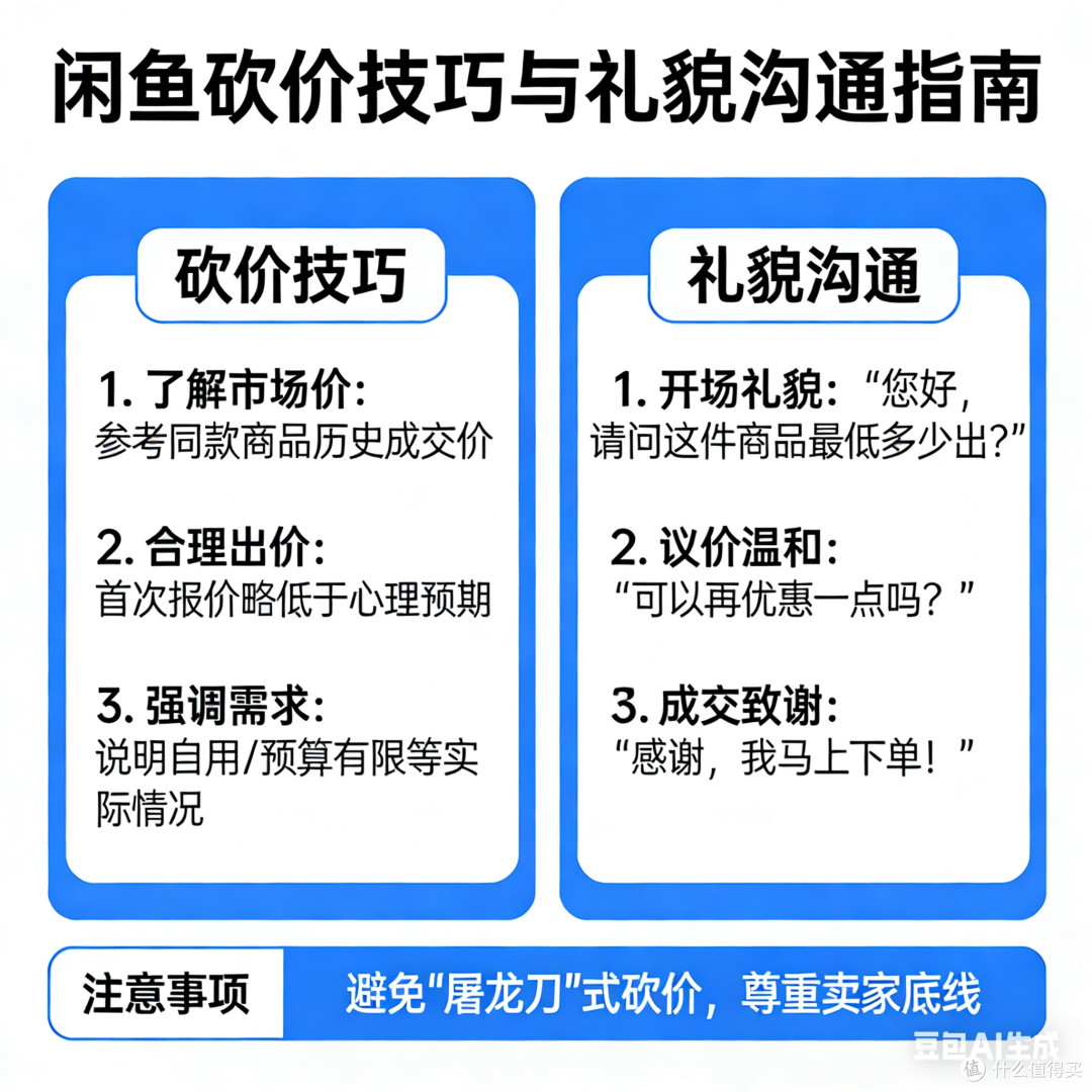 闲鱼砍价技巧与礼貌沟通