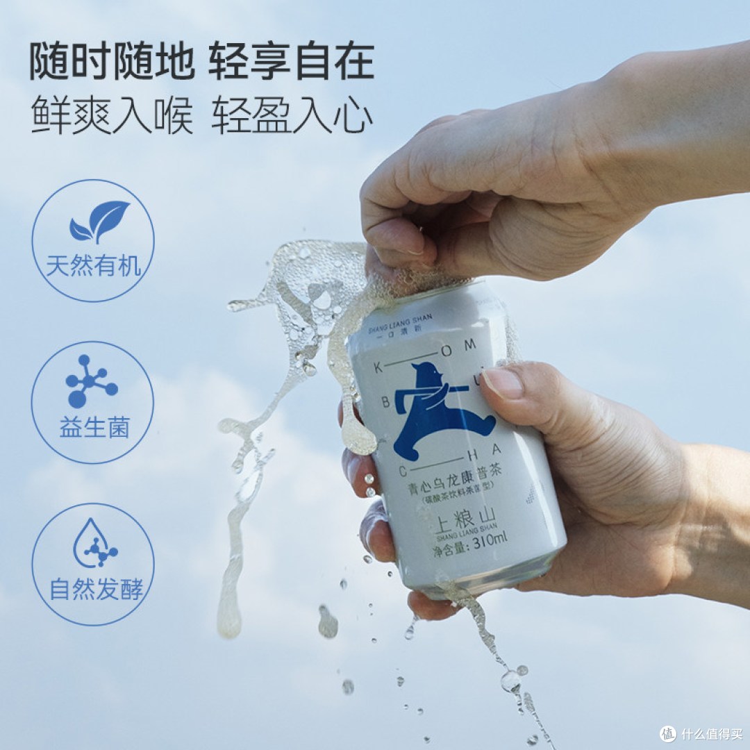 上粮山青心乌龙康普茶评测:发酵气泡茶,解腻控糖党值不值得入?