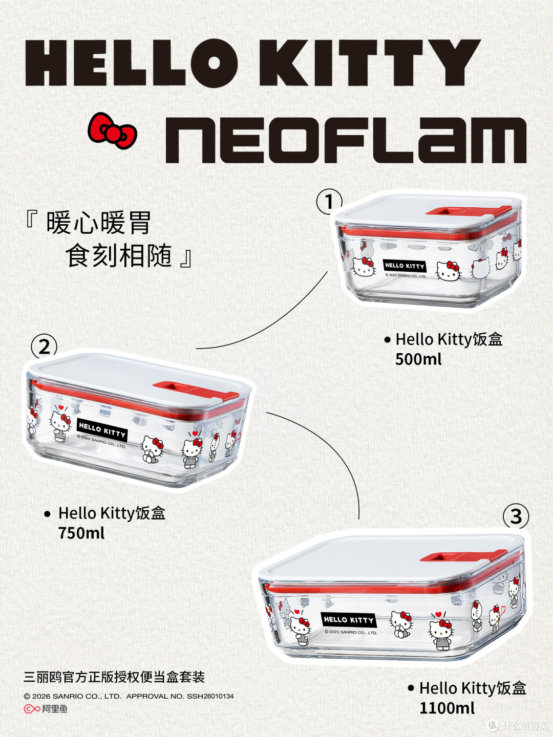 Neoflam×Hello Kitty推拉式联名饭盒出分格款啦！