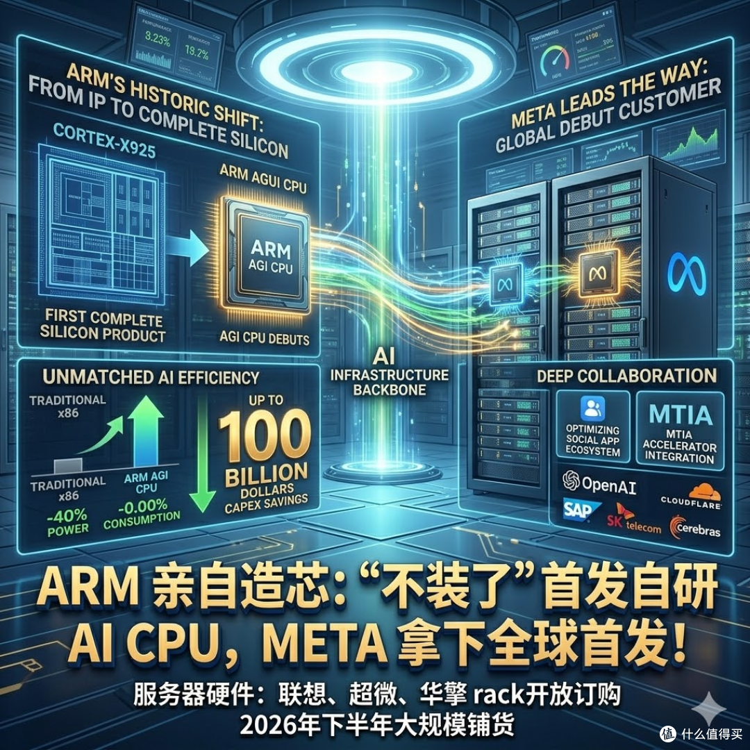 芯片巨头Arm“不装了”亲自下场造芯:首发自研AI CPU!