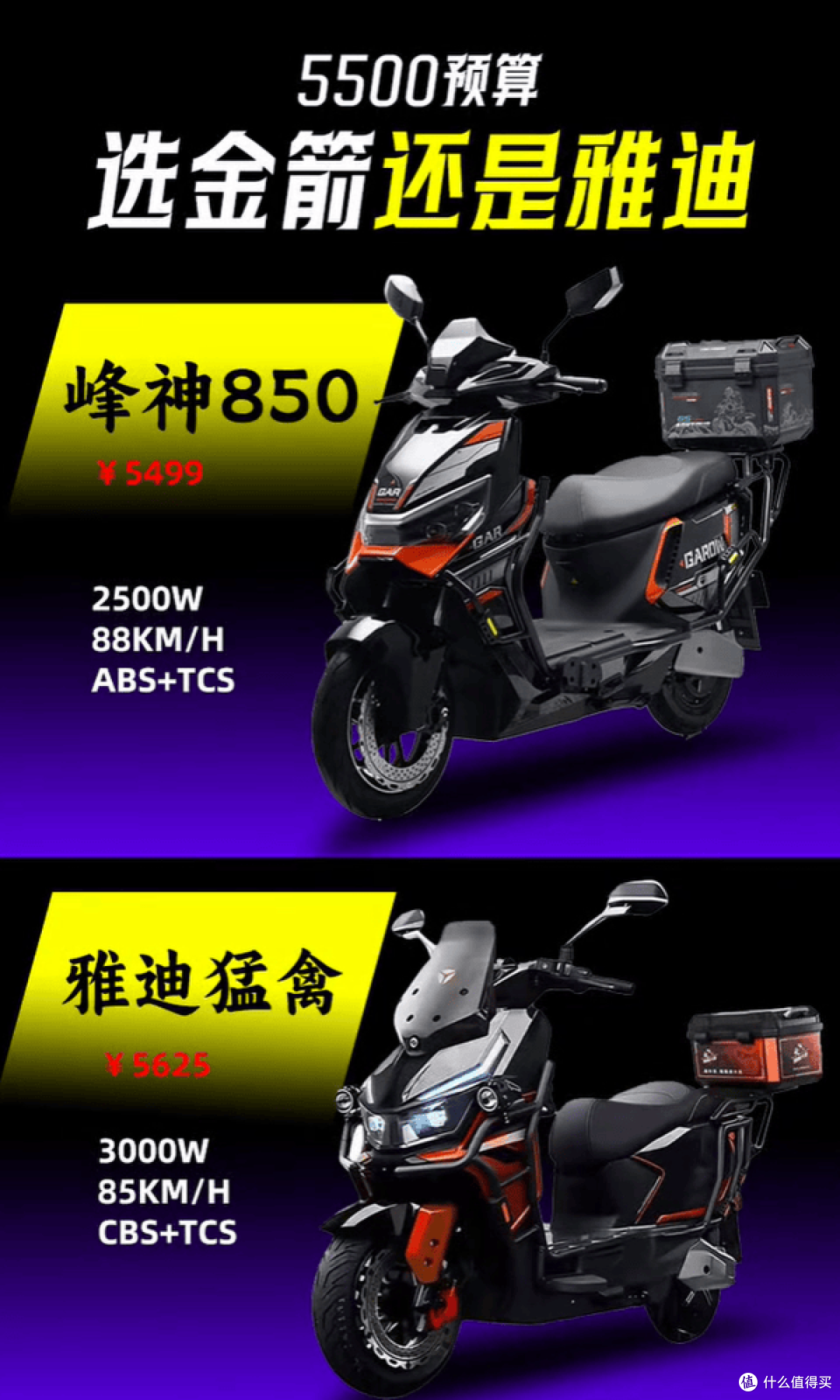 雅迪猛禽马力大,金箭峰神刹得住!手握5500块钱:这两款怎么选!
