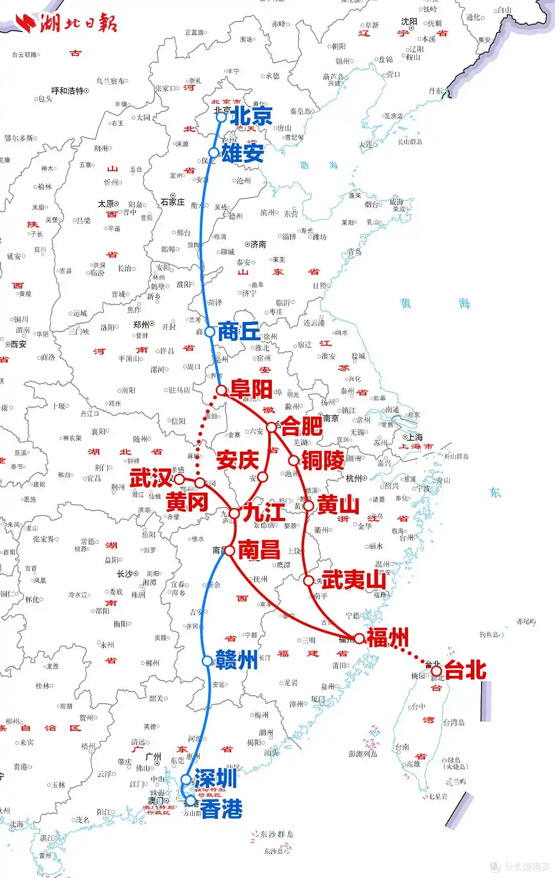 新高铁规划实锤,武汉出发直达台北,朝辞黄鹤楼、夜游101不是梦
