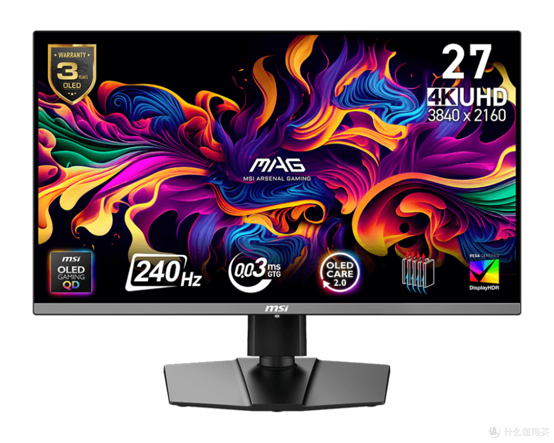 240hz显示器推荐：微星MAG 272UP凭4K QD-OLED定义竞技巅峰