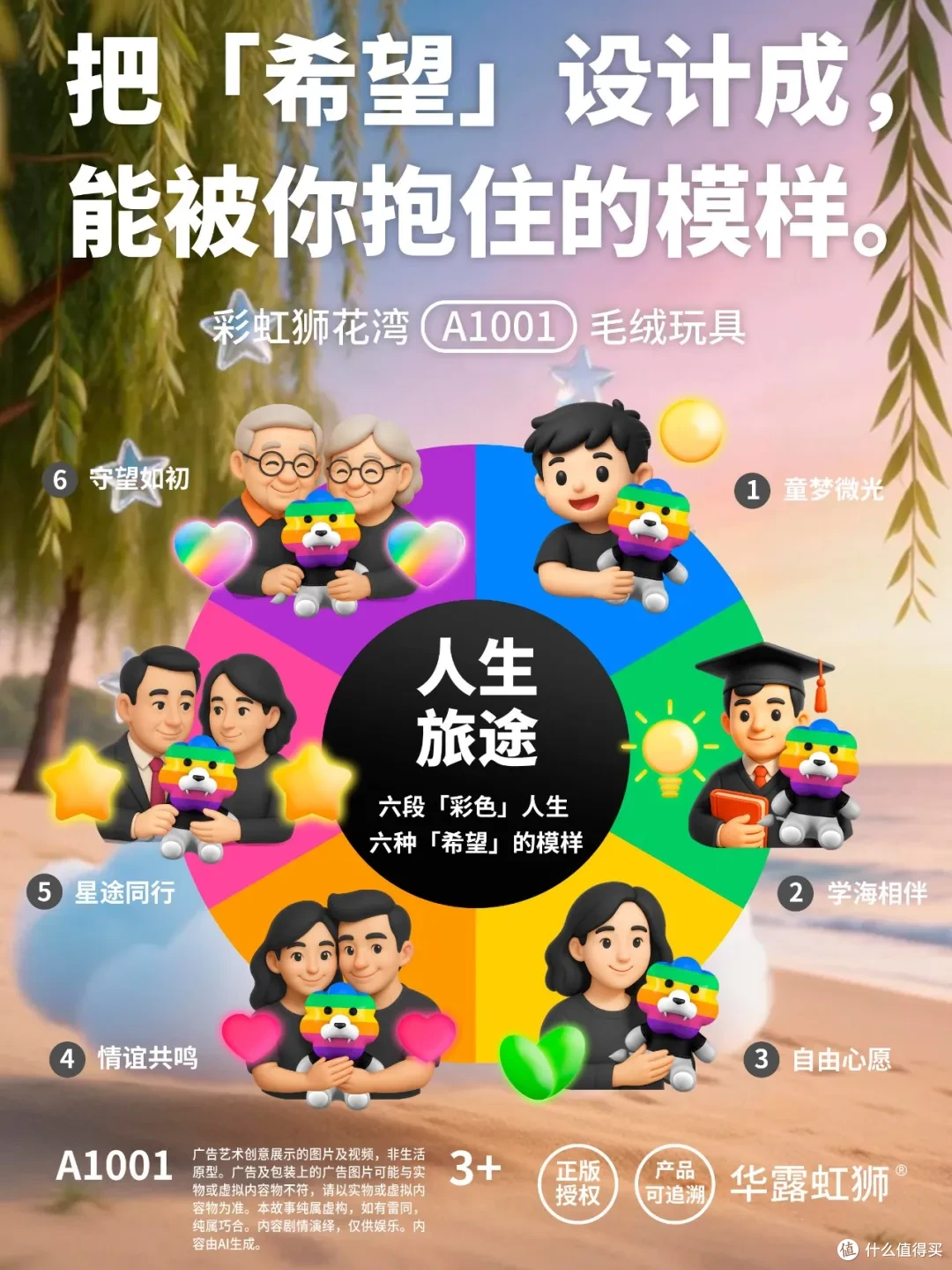 睡前故事：云朵收藏家的小抽屉，装着今天的轻盈，「彩虹狮花湾」毛绒玩具