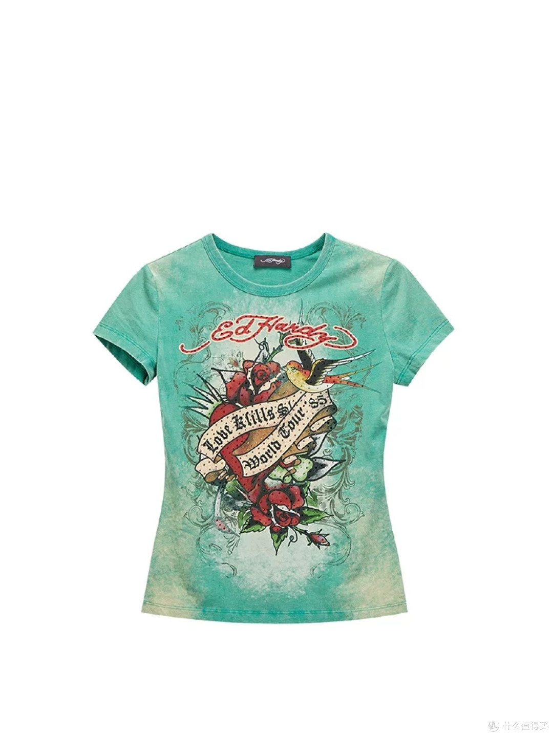 精致氛围感天花板！Ed Hardy 春季拔印烫钻修身 T 太绝