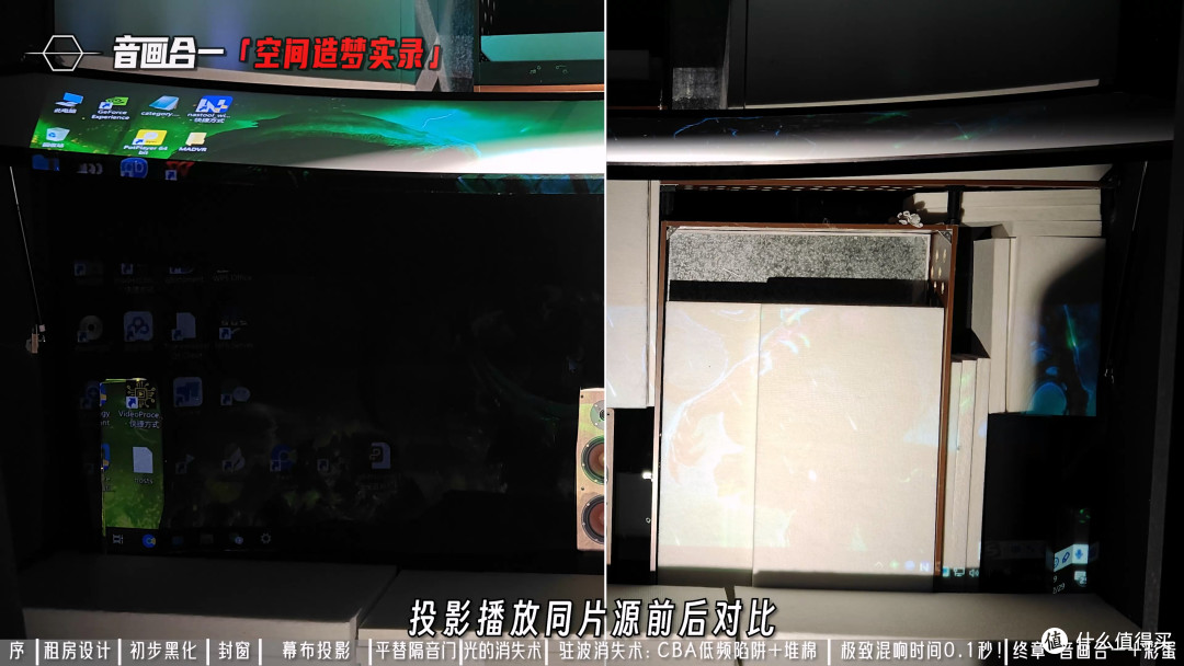 ▲这是幕布后部黑化前后效果对比