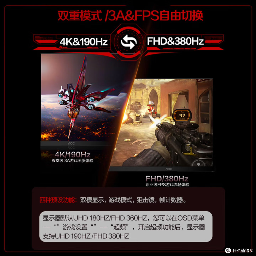 27英寸4K双模显示器横评:华为 MateView GT/华硕/AOC三款对决