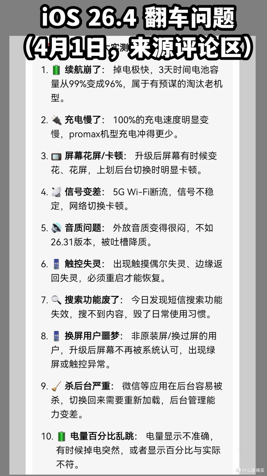 紧急提醒！iOS 26.4再曝新坑！4月4日新增10大问题汇总
