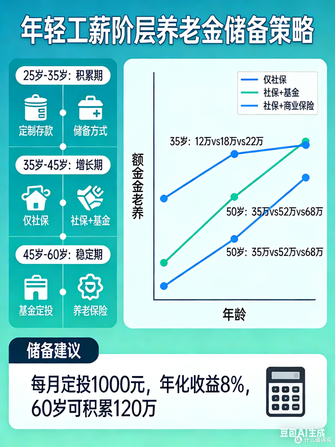 提前养老规划,中等收入工薪族的极简养老规划