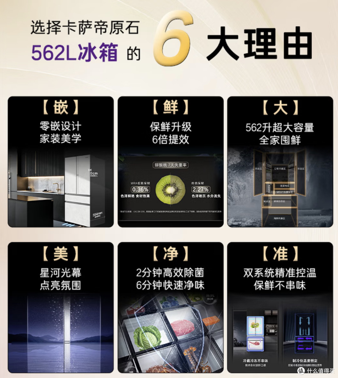 卡萨帝原石系列 BCD-562WGCFDM4DUU1 法式冰箱 562L