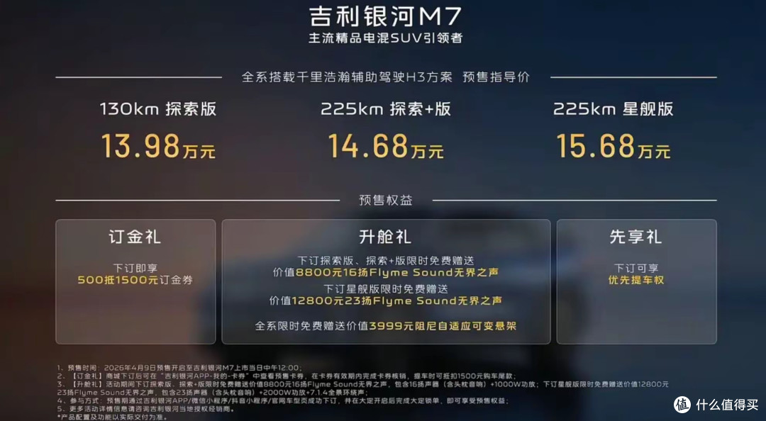 又是量大管饱?吉利银河M7预售13.98万元起,纯电续航225公里