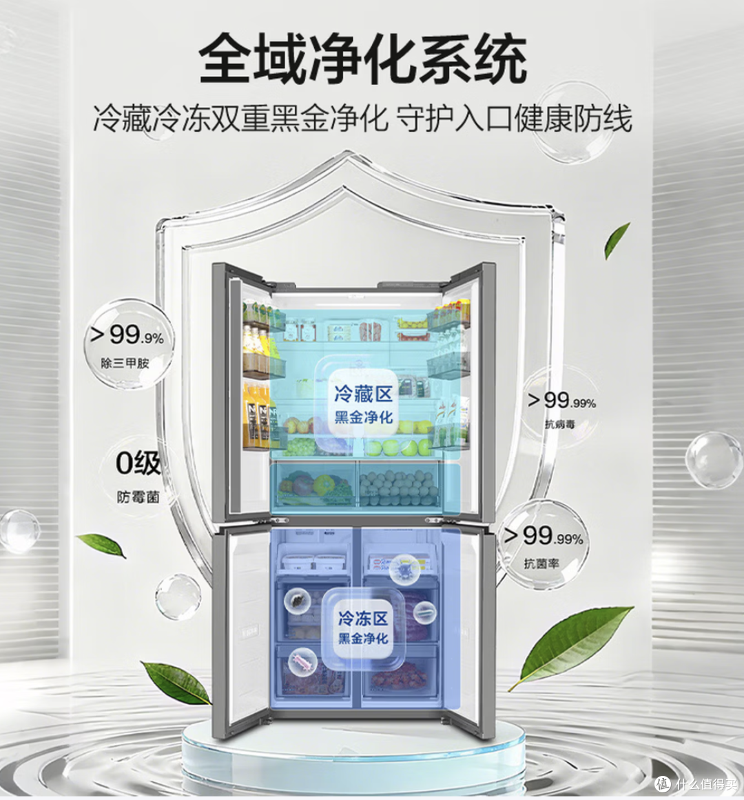 海尔 465超薄大容量升级款 BCD-501WGHTDEDH9U1 十字门冰箱 501L