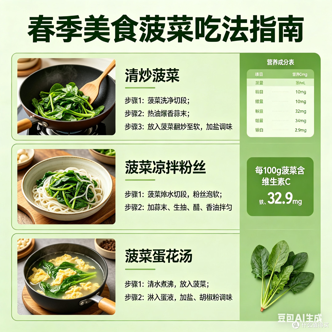 春季菠菜的多种养生吃法