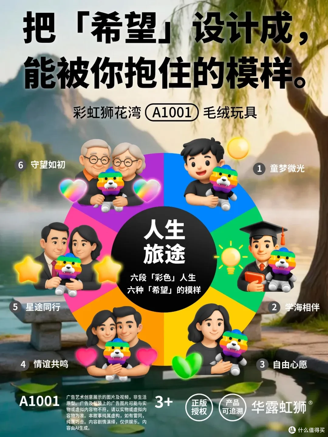 睡前故事:随遇而安,像湖水接纳落叶,「彩虹狮花湾」毛绒玩具