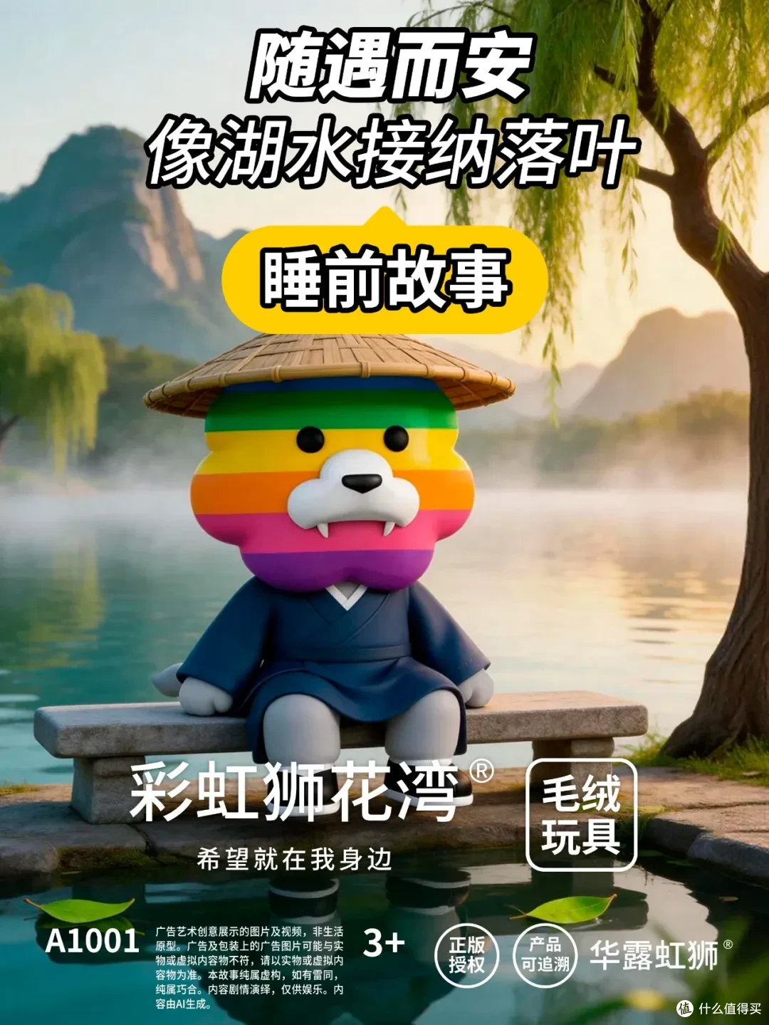睡前故事:随遇而安,像湖水接纳落叶,「彩虹狮花湾」毛绒玩具