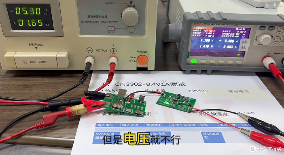 CN3302 8.4V1A MOS表面温度实测数据