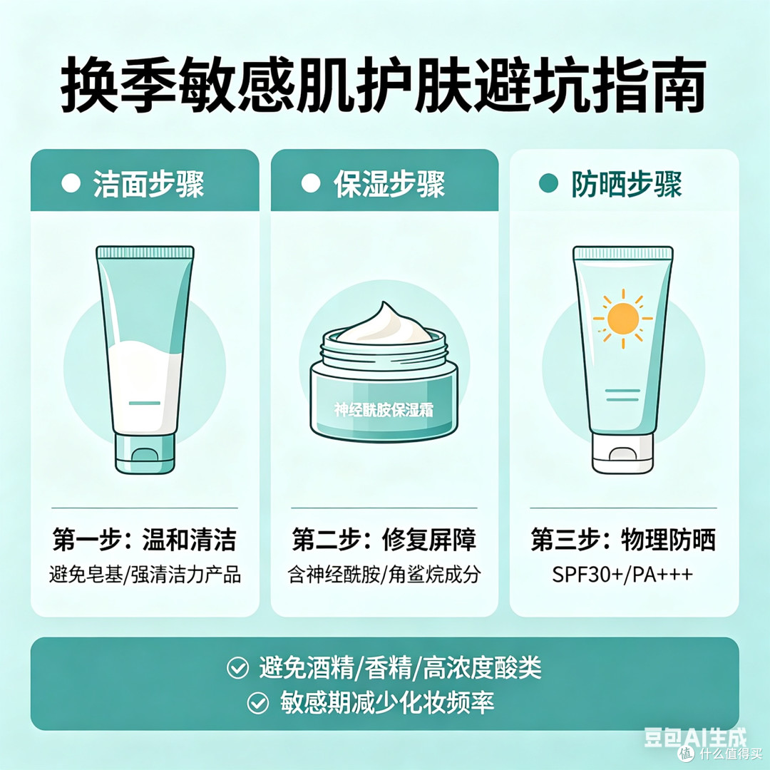 换季敏感肌护理三步法