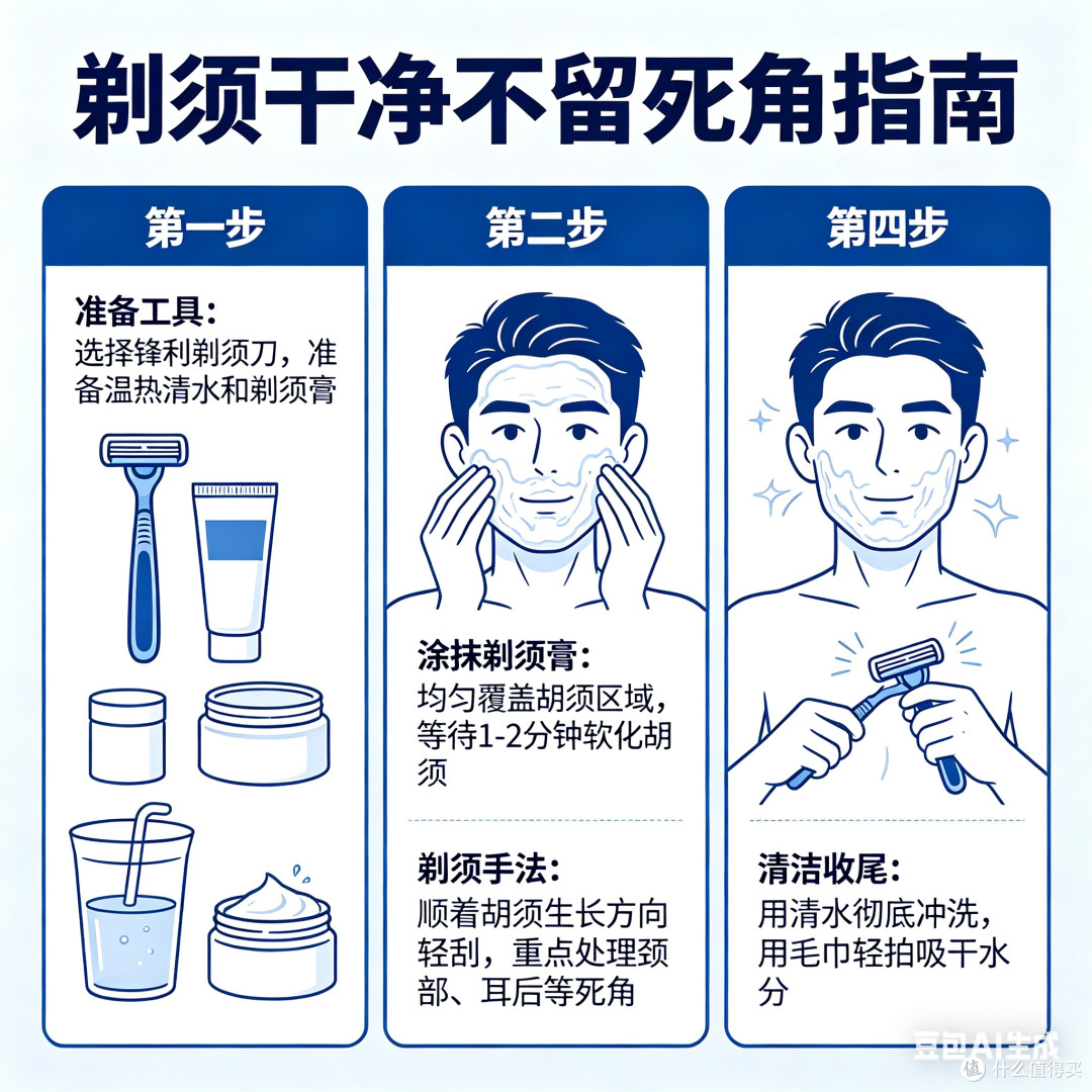 剃须技巧：准备、手法与细节