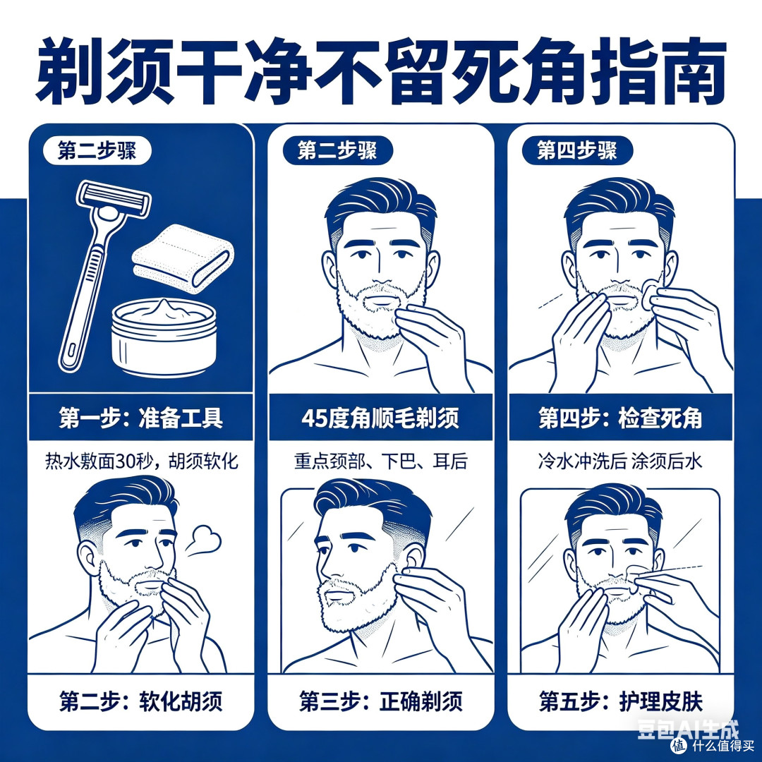 剃须技巧：准备、手法与细节