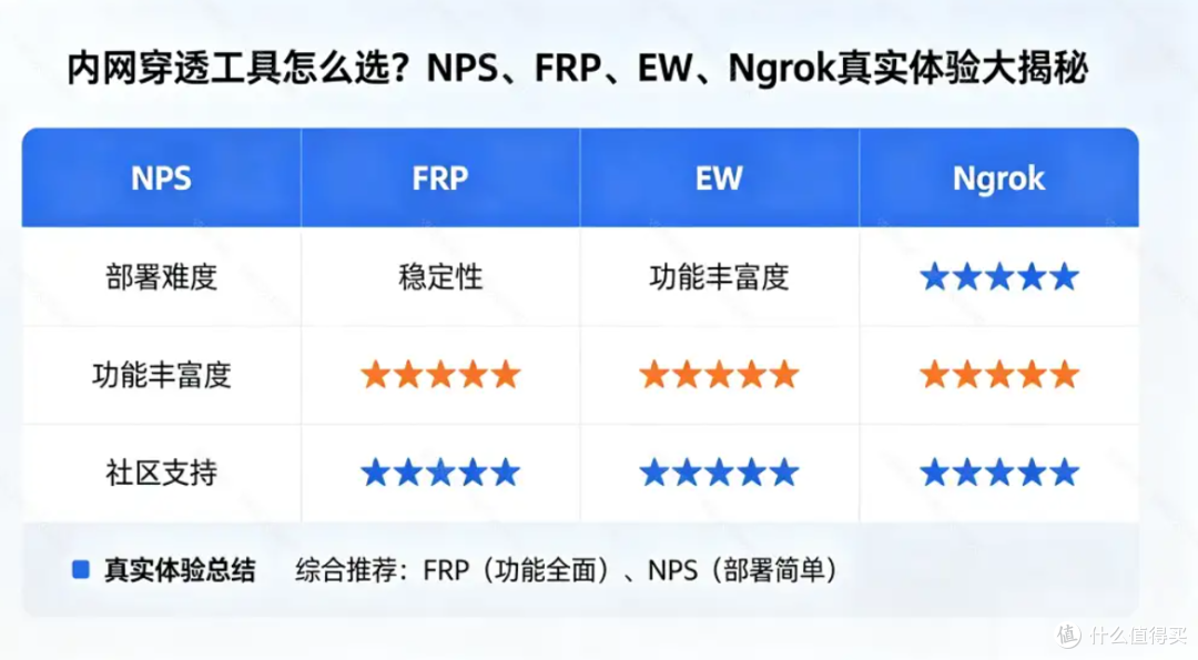 内网穿透工具怎么选?NPS、FRP、EW、Ngrok真实体验大揭秘