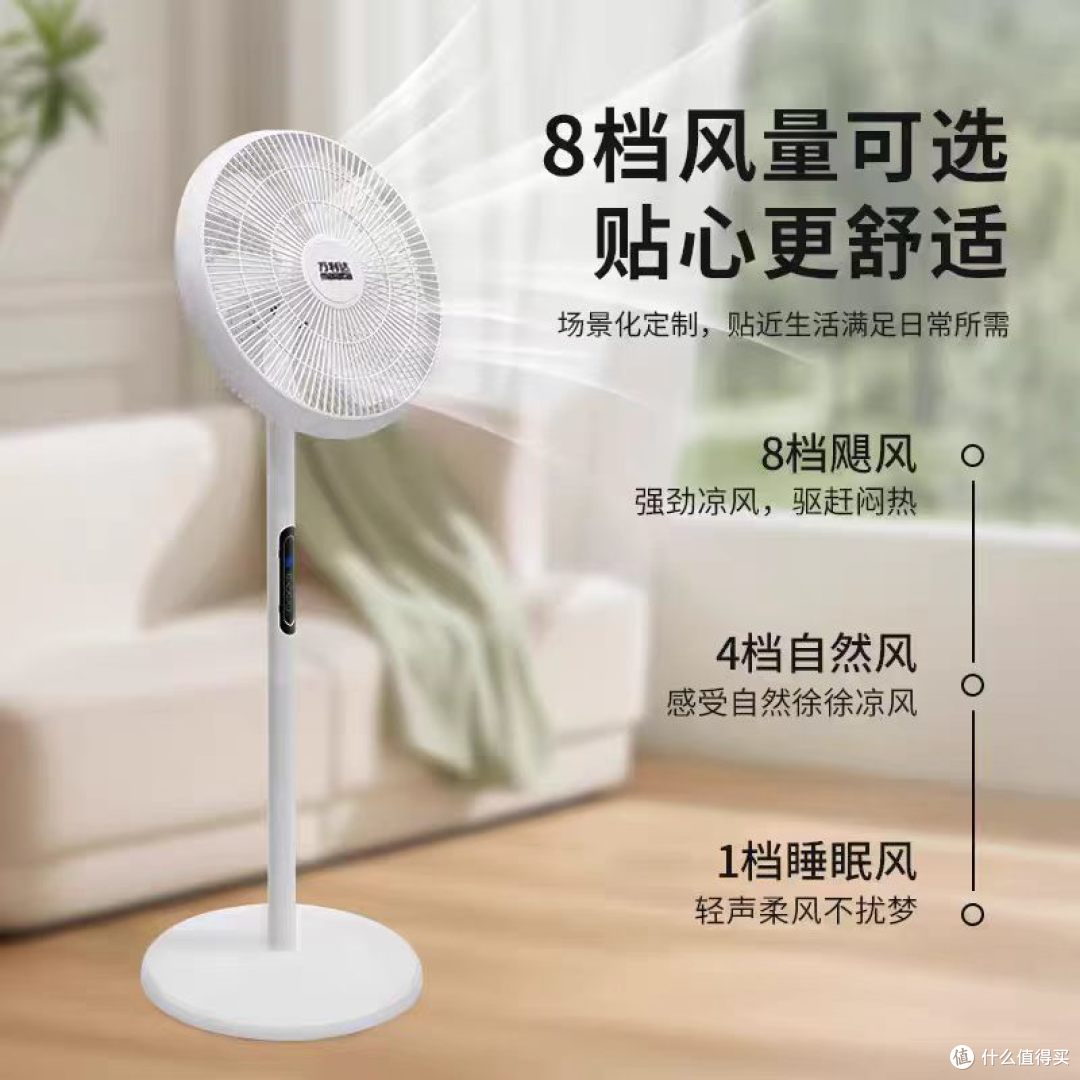 万利达 15 叶循环扇|轻音大风量,台立两用承包全屋清凉