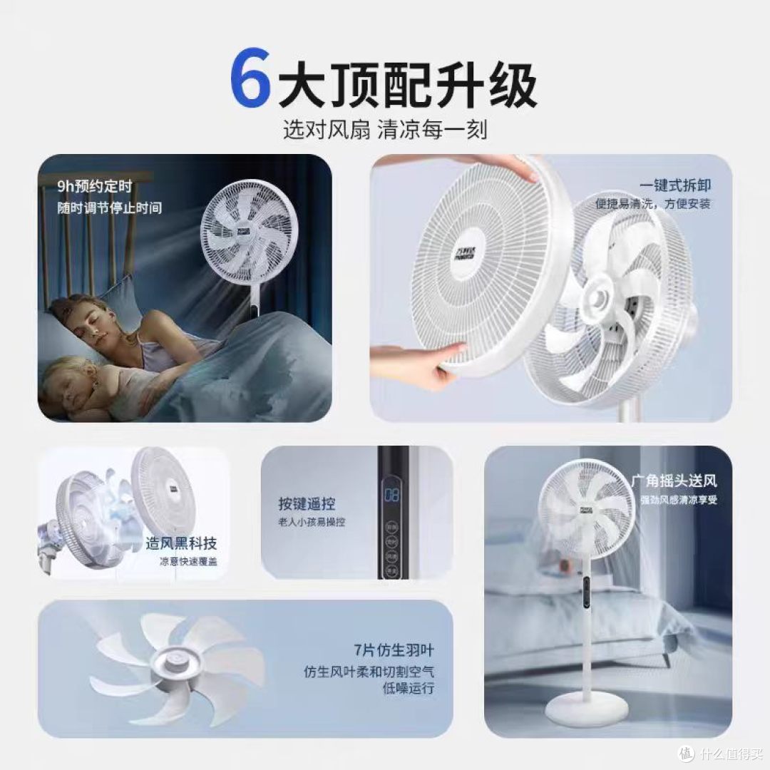 万利达 15 叶循环扇|轻音大风量,台立两用承包全屋清凉