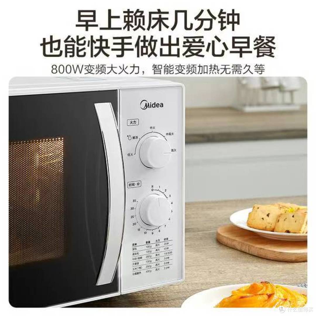 历史新低！美的M1-230E微波炉383元到手，360°转盘+旋钮操控