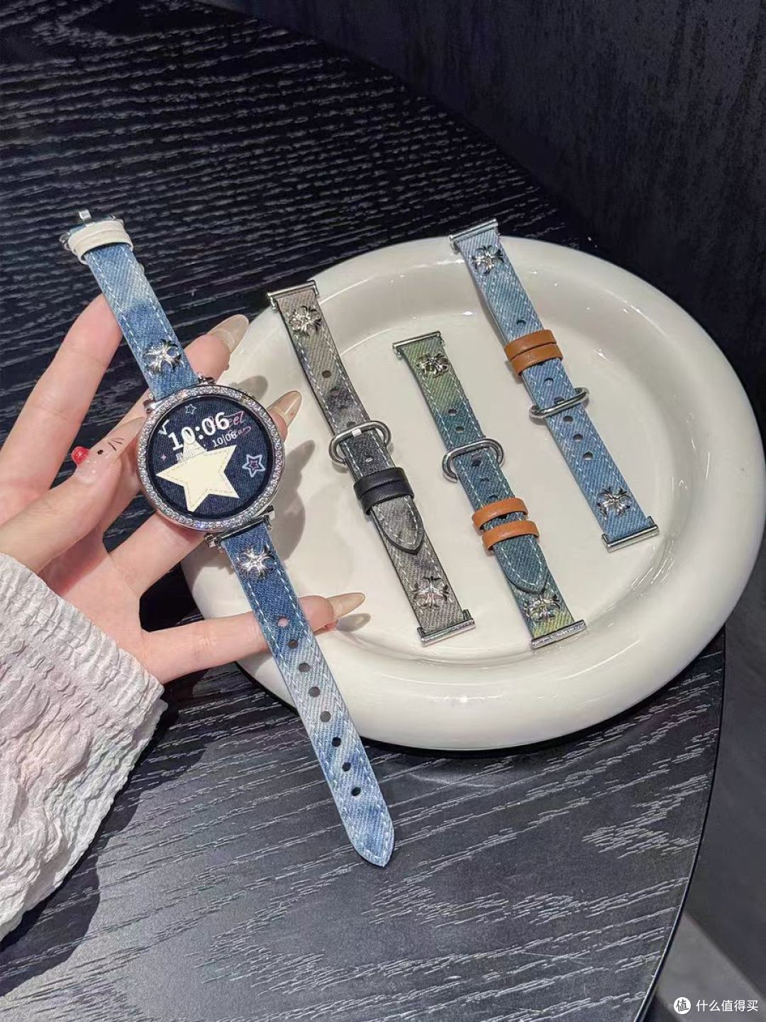 小米手表 S4 41mm 专属|牛仔晕染皮质表带|复古轻奢,腕间点睛