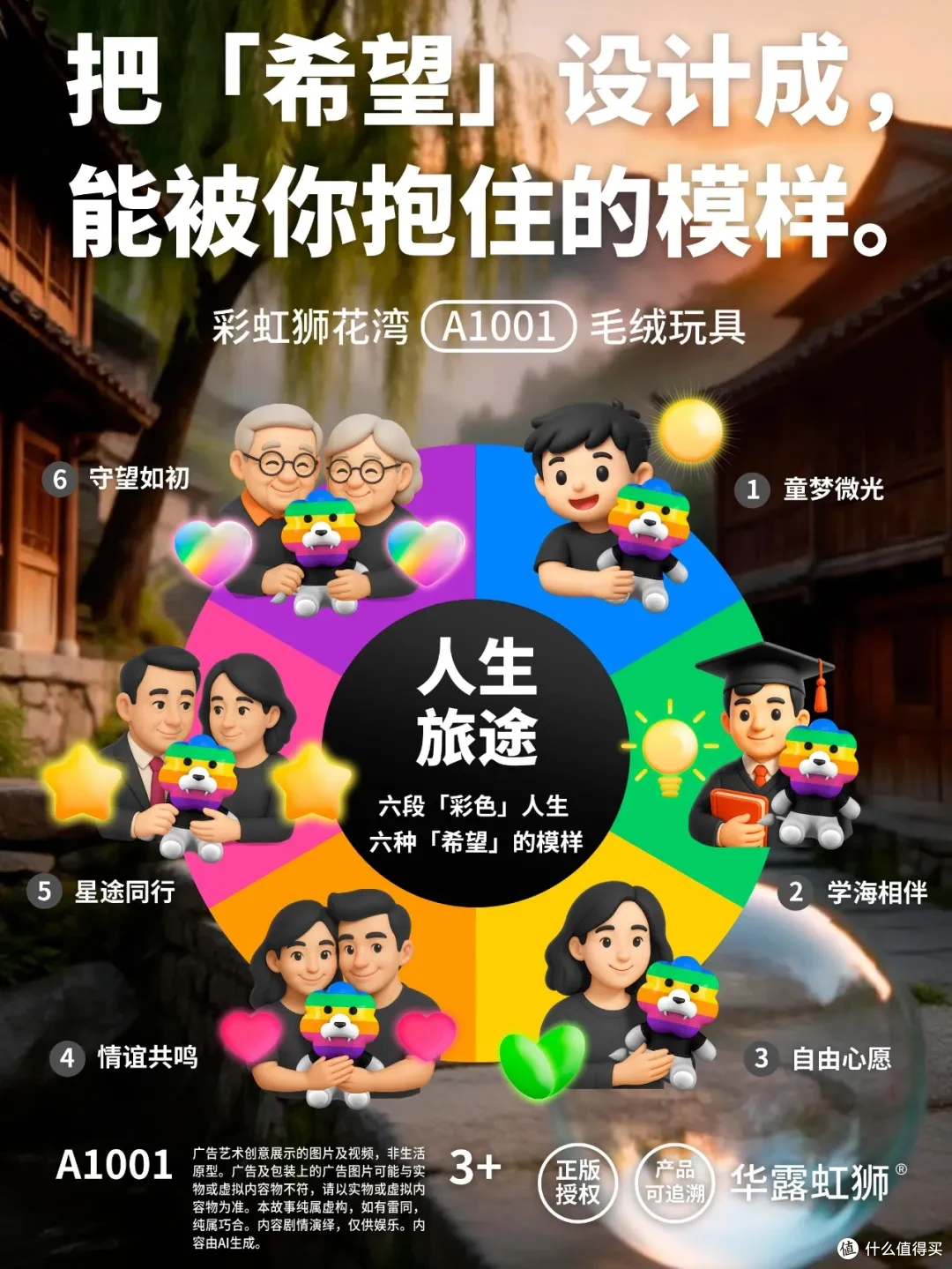 睡前故事:身坐石阶旁,心游云水间,「彩虹狮花湾」毛绒玩具