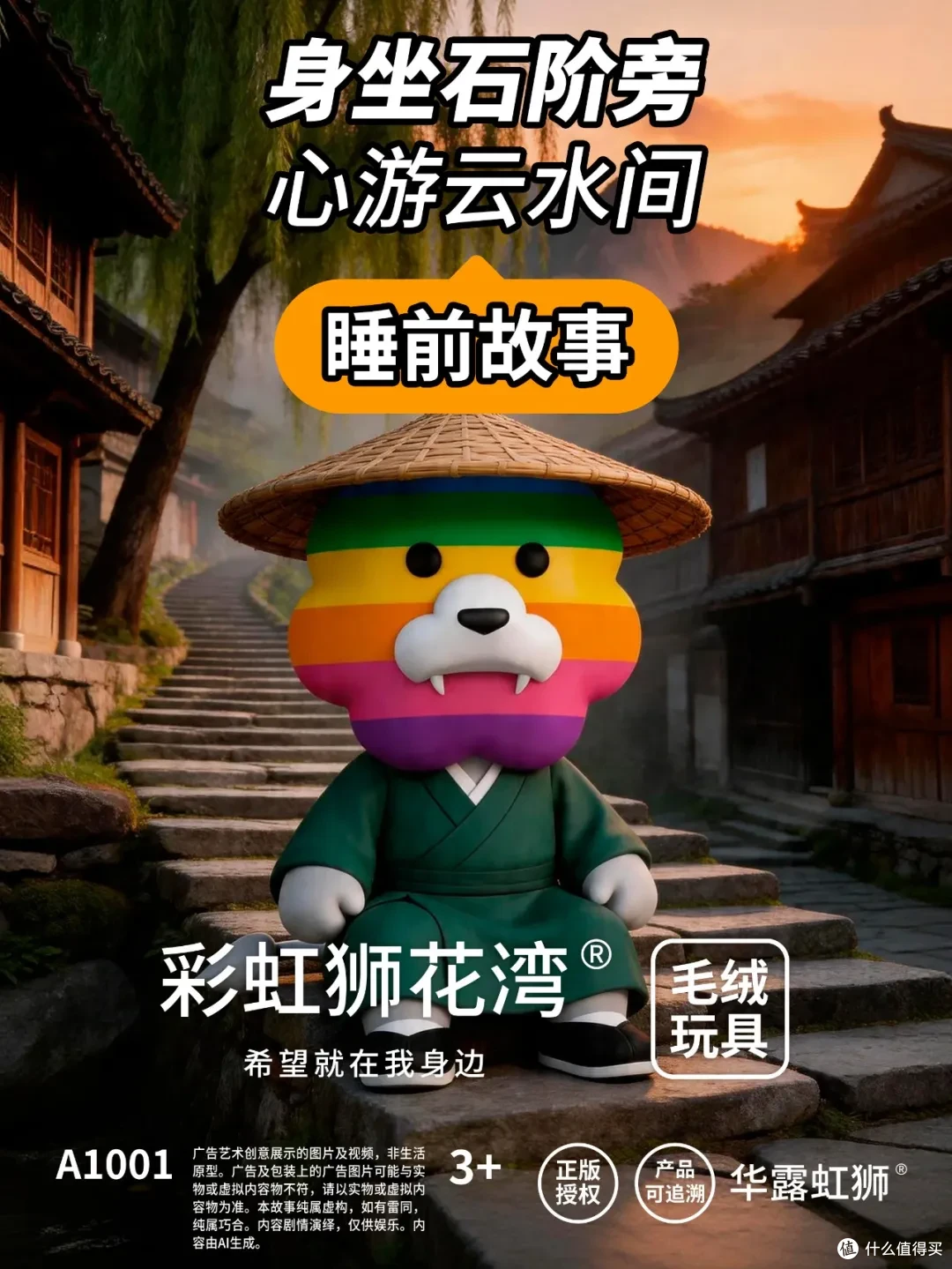 睡前故事:身坐石阶旁,心游云水间,「彩虹狮花湾」毛绒玩具