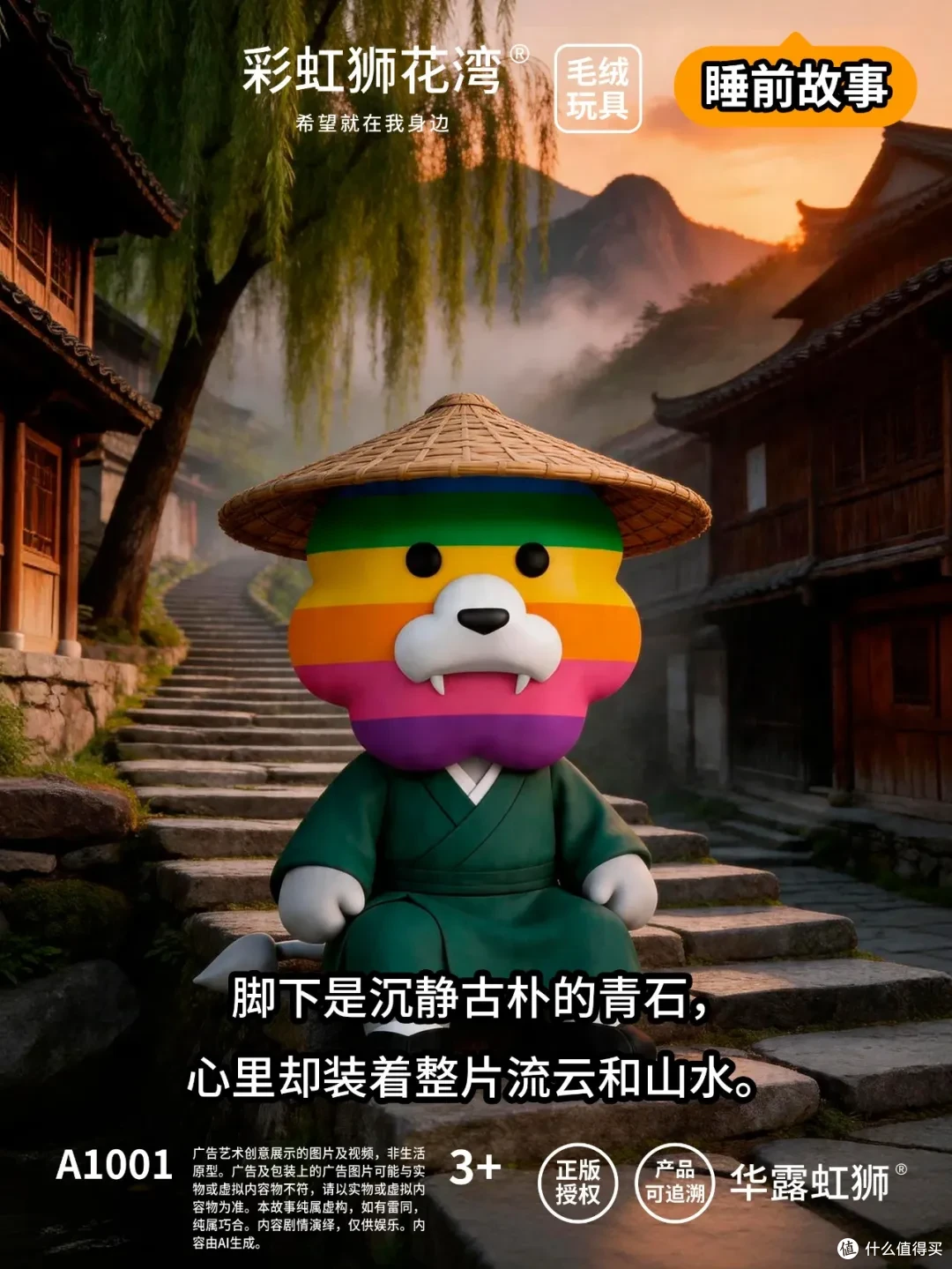 睡前故事:身坐石阶旁,心游云水间,「彩虹狮花湾」毛绒玩具