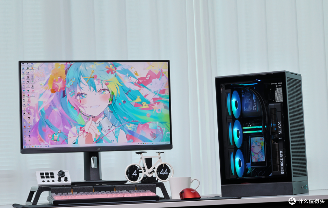 能打好看桌面立式小钢炮:98X3D+B850M电竞雕+5080黑金+CH270机箱