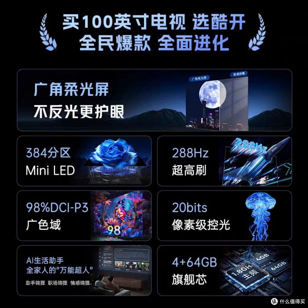 宅家幸福感拉满✨100 寸巨幕 MiniLED 电视封神
