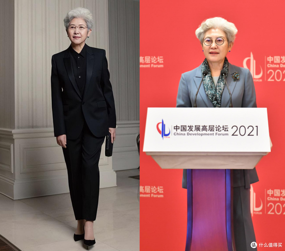 前外交官傅莹的打扮非常惊艳:白发不染、裙不上膝,美得优雅端庄