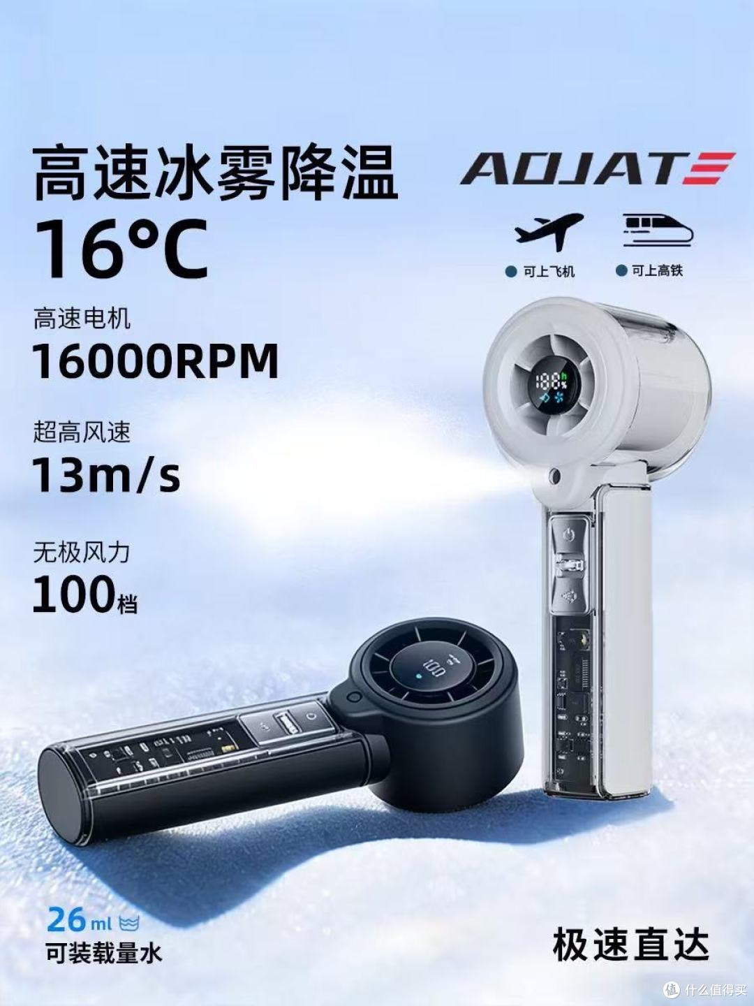 🔥AOJATE2026 冰雾小风扇|把随身小空调揣进包里