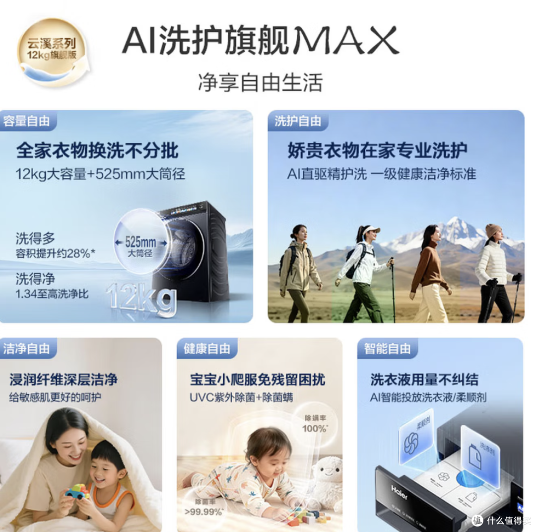 海尔云溪4.0 滚筒洗衣机 12公斤 73K升级款